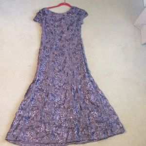 Alex Evenings Wisteria Rosette Gown with Sequin